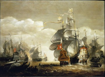 Buque de guerra Painting - Batalla de Van Minderhout de las batallas navales de Lowestoft